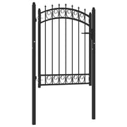 Cancello per Recinzione con Punte in Acciaio 100x125 cm Nero cod mxl 46128