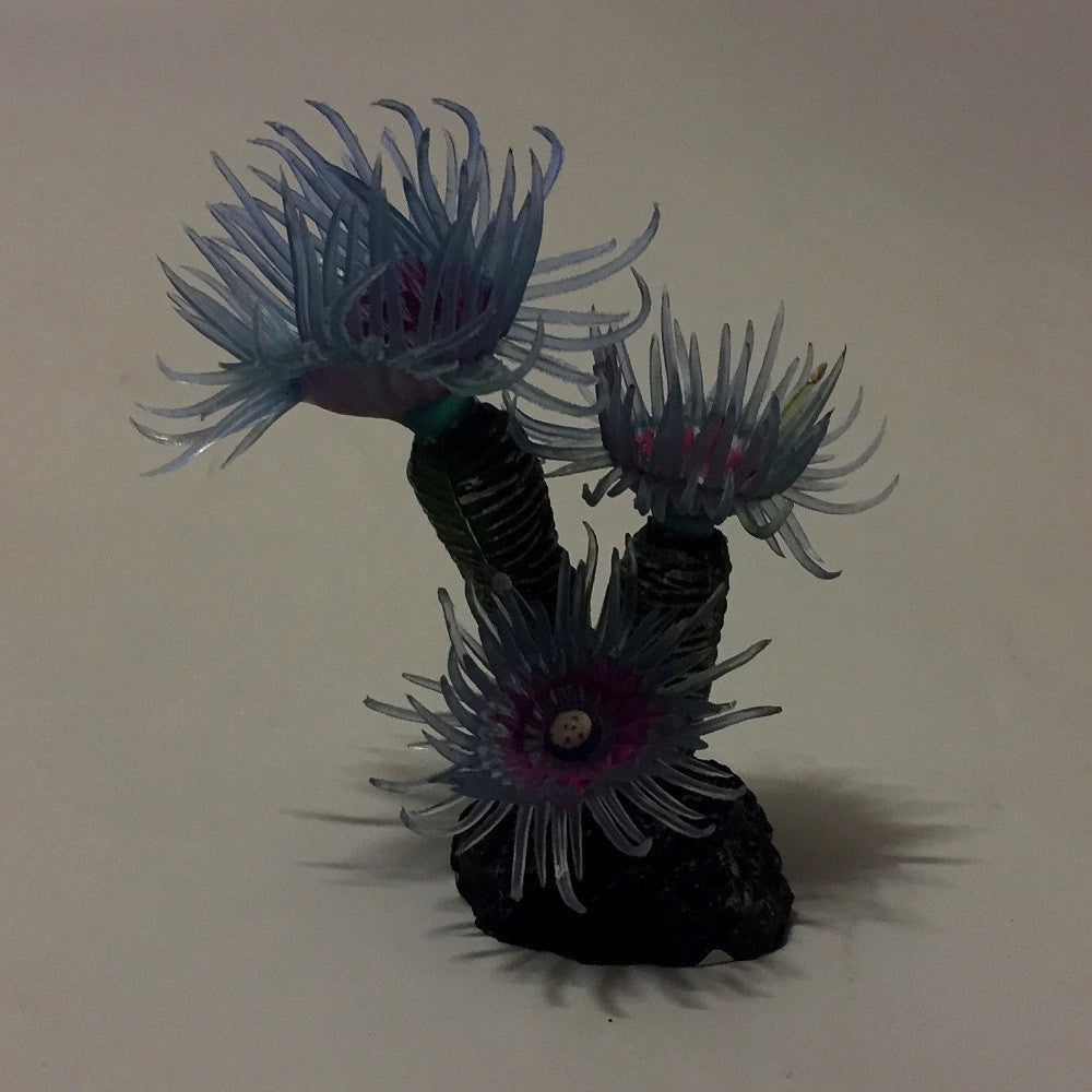 Trade Shop - Pianta Corallo Artificiale Finto Per Decorazione Acquario Blu Viola Vasca Pesci -