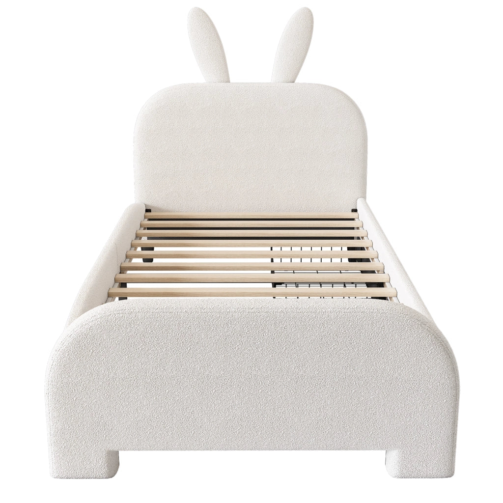 letto piatto in peluche bianco 90 x 200 cm