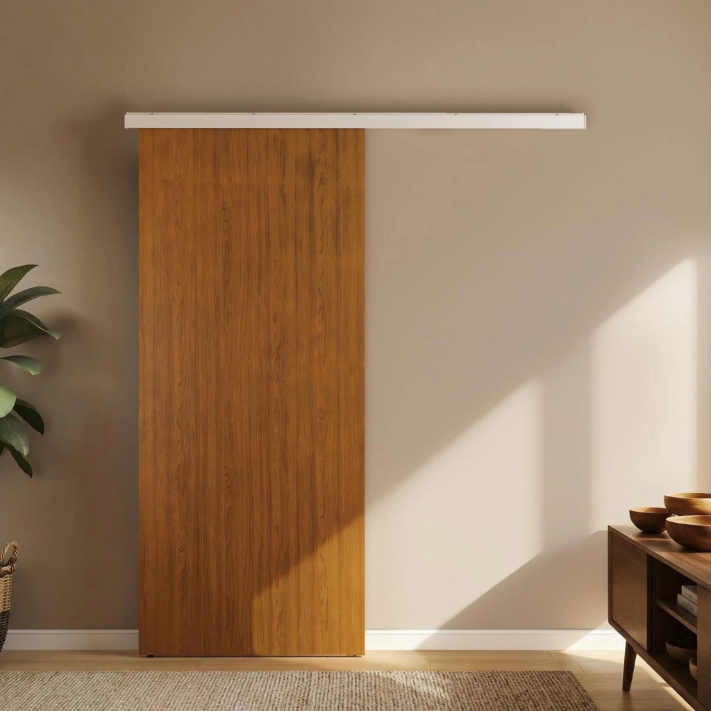 Porta Scorrevole per Armadio ¨C zephmum ¨C 90x210 cm, Effetto Legno Marrone