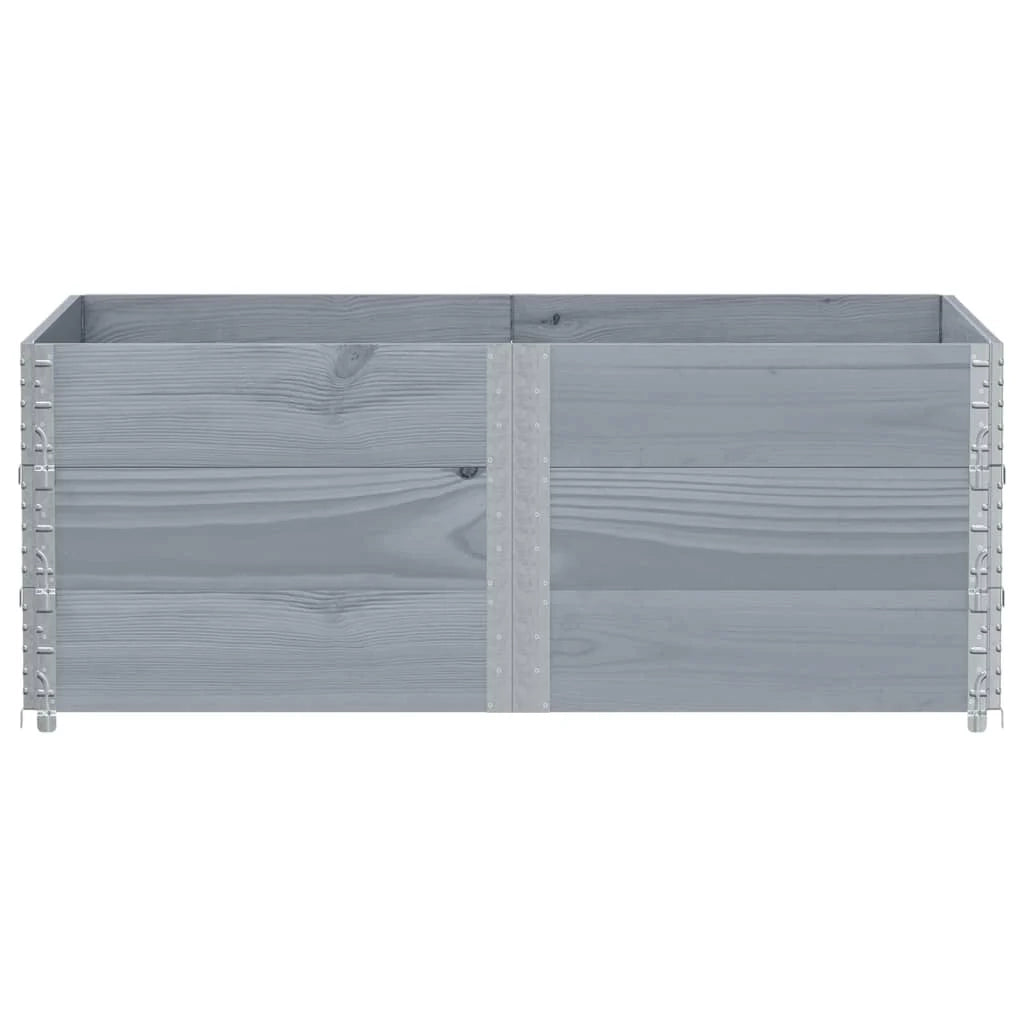 Vassoio per fioriera aiuola rialzata piante fiori terrazza giardino 150 x 100 cm legno massello di pino grigio 02_0037419