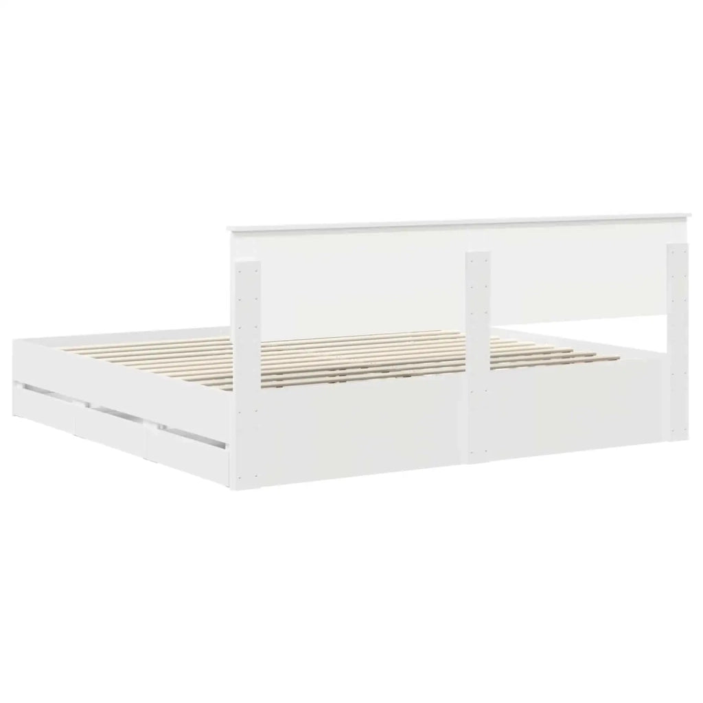 Struttura del letto Bianco 200 x 200 cm Legno Ingegnerizzato