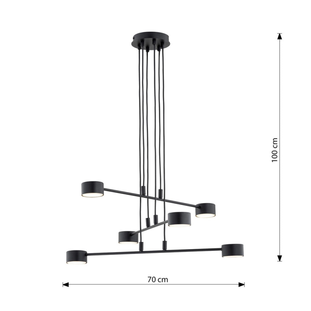 Lampada a sospensione Modus in acciaio verniciato nero