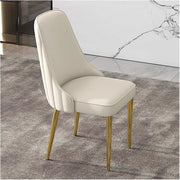 Sedia da soggiorno, sedia da pranzo, in pelle PU, moderna con gambe in metallo dorato, per soggiorno, sedie da pranzo moderne di metà secolo, per sala da pranzo, cucina/marrone