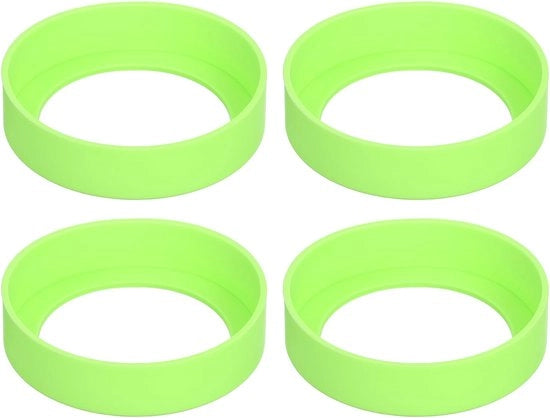 4 pacchi di calze per acqua, protezione con gomma siliconica antiscivolo per bottiglie di acqua, tazze, flaconi termici, verde (75 mm)