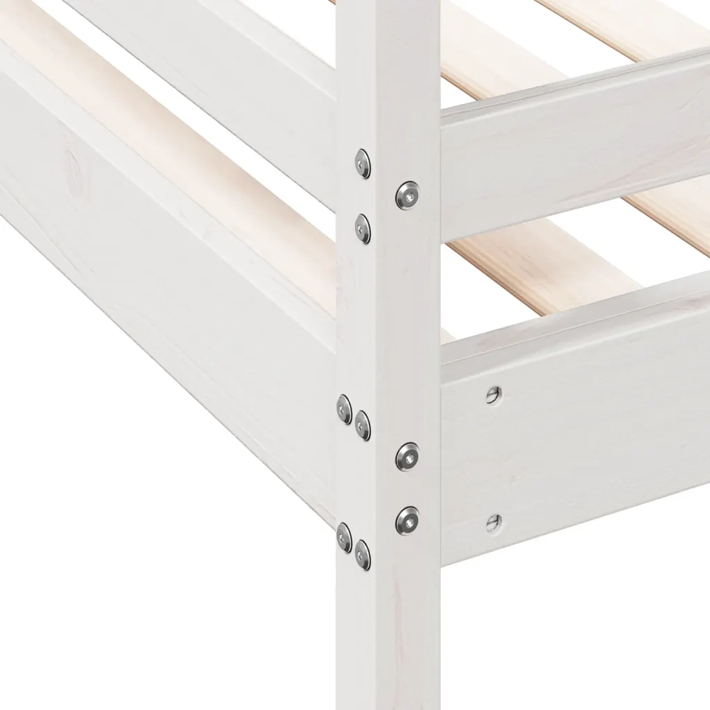 Letto da camera | Letto a Castello 80x200/140x200cm Bianco Legno Massello di Pino