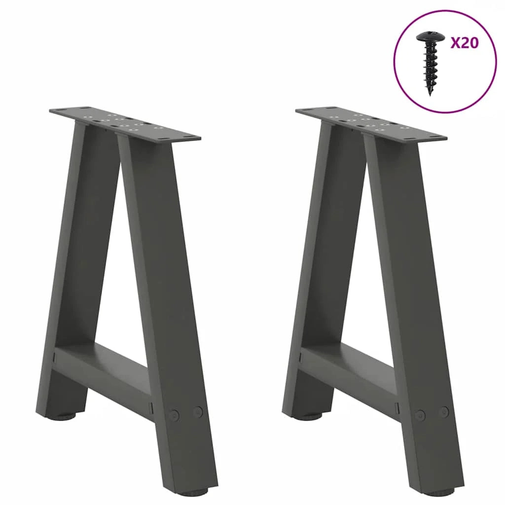 Set di 2 gambe per tavolino da caffè a forma di A 50 x 42 x 43 cm finitura moderna stabile acciaio antracite 02_0057114