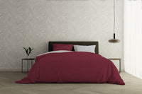 Copripiumino 1 Piazza e Mezzo con Sacco e Federe Doubleface Bordeaux/Grigio Chiaro