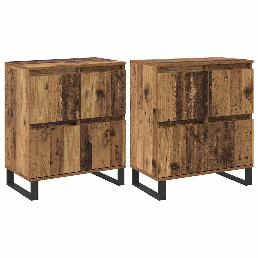 Credenza 2 pz-Set di 2 Buffet-Armadio da cucina Legno vecchio 60 x 35 x 70 cm 426152
