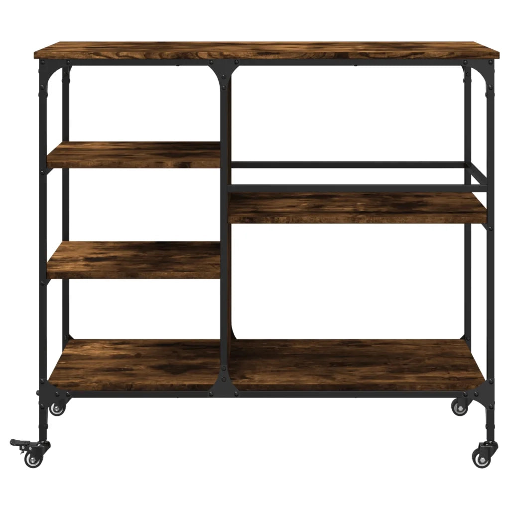 Carrello da Cucina Rovere Fumo 100x45x89,5 cm Legno Multistrato 842383