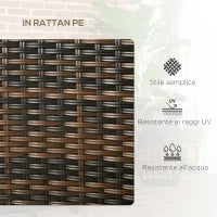 Set da Giardino in Rattan con 2 Sedie Moderne e Tavolino da Caffè, 138x60x87 cm, Marrone