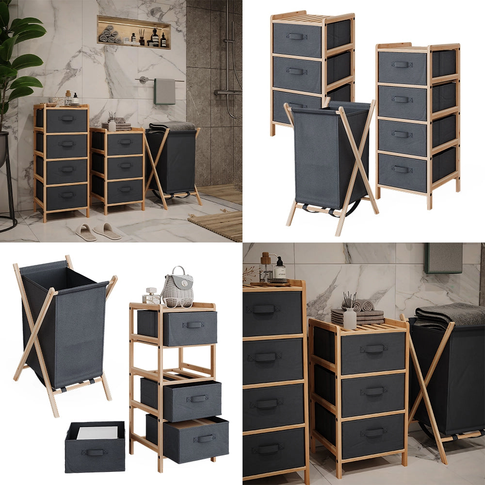 Vicco Set di mobili da bagno Grigio 3 parti