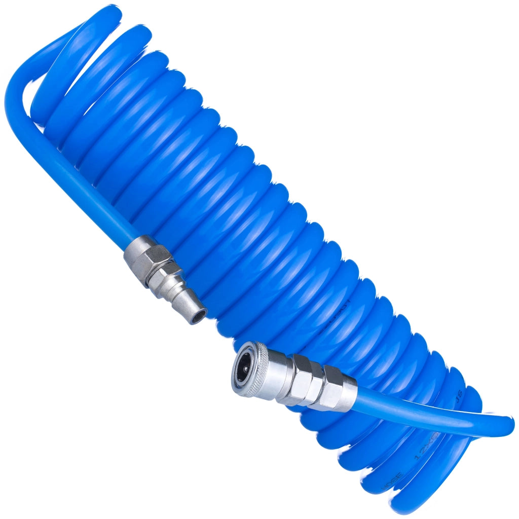 Tubo Pneumatico a Spirale Poliuretanico 8x12mm 5m – Resistente e Flessibile | Pressione 6-10 Bar