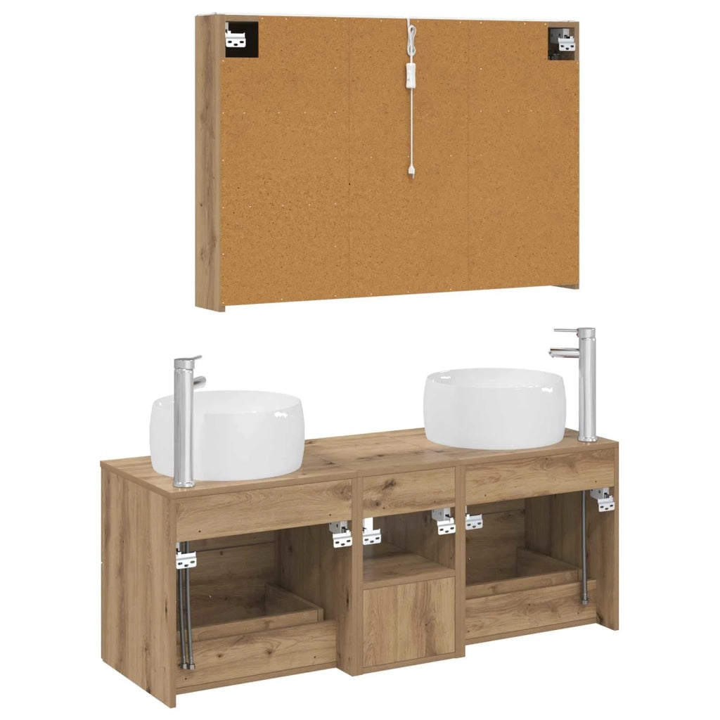 Set di mobili per il bagno 4 pcs Rovere Artigianale 3407030