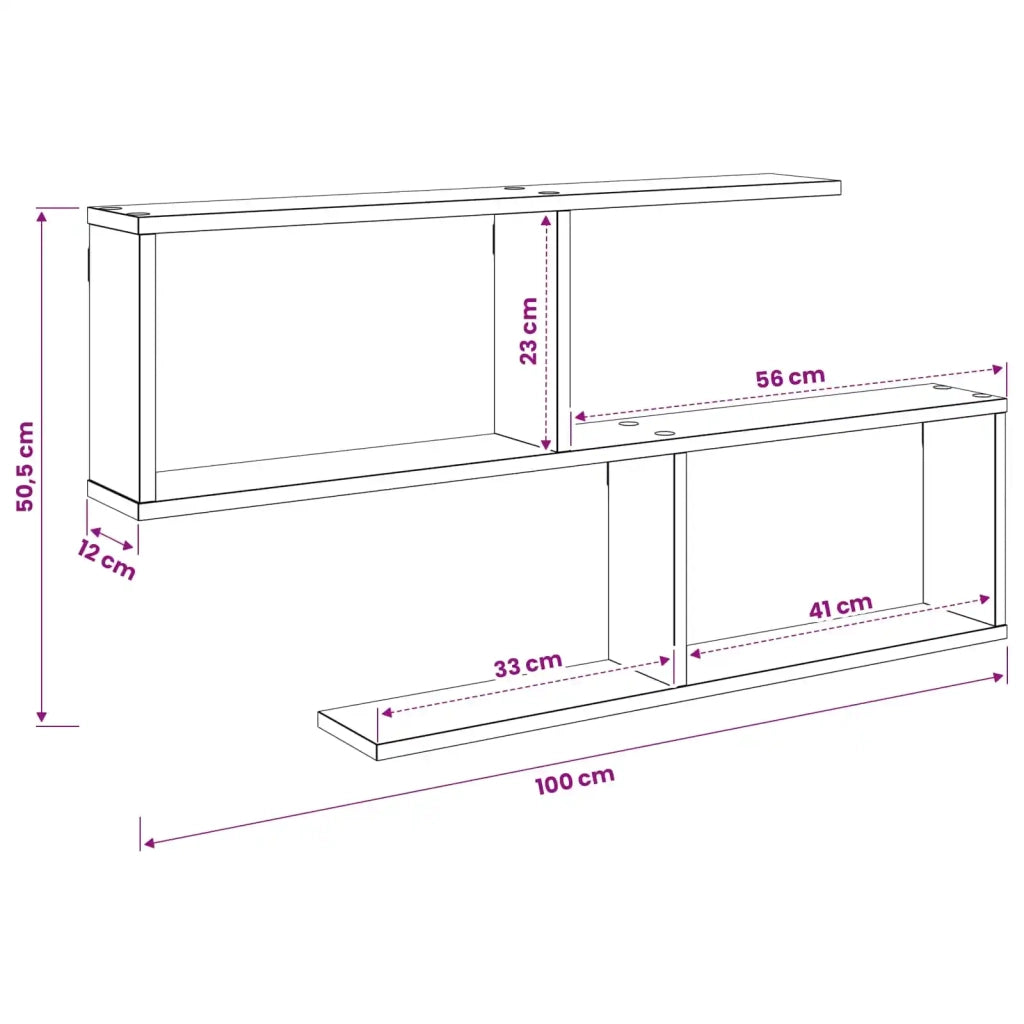Scaffale da parete Rovere Nero 100 x 12 x 50,5 cm 8012269
