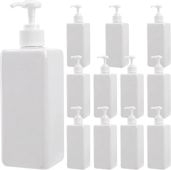 Bottiglie di plastica leggere 500 ml - 12 pezzi - Bianche - Riempibili