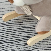 Cavallo a Dondolo a Forma di Orso con Suoni, Cavalluccio a Dondolo per Bambini 18-36 mesi Interattivo, Grigio, 60x33x50cm