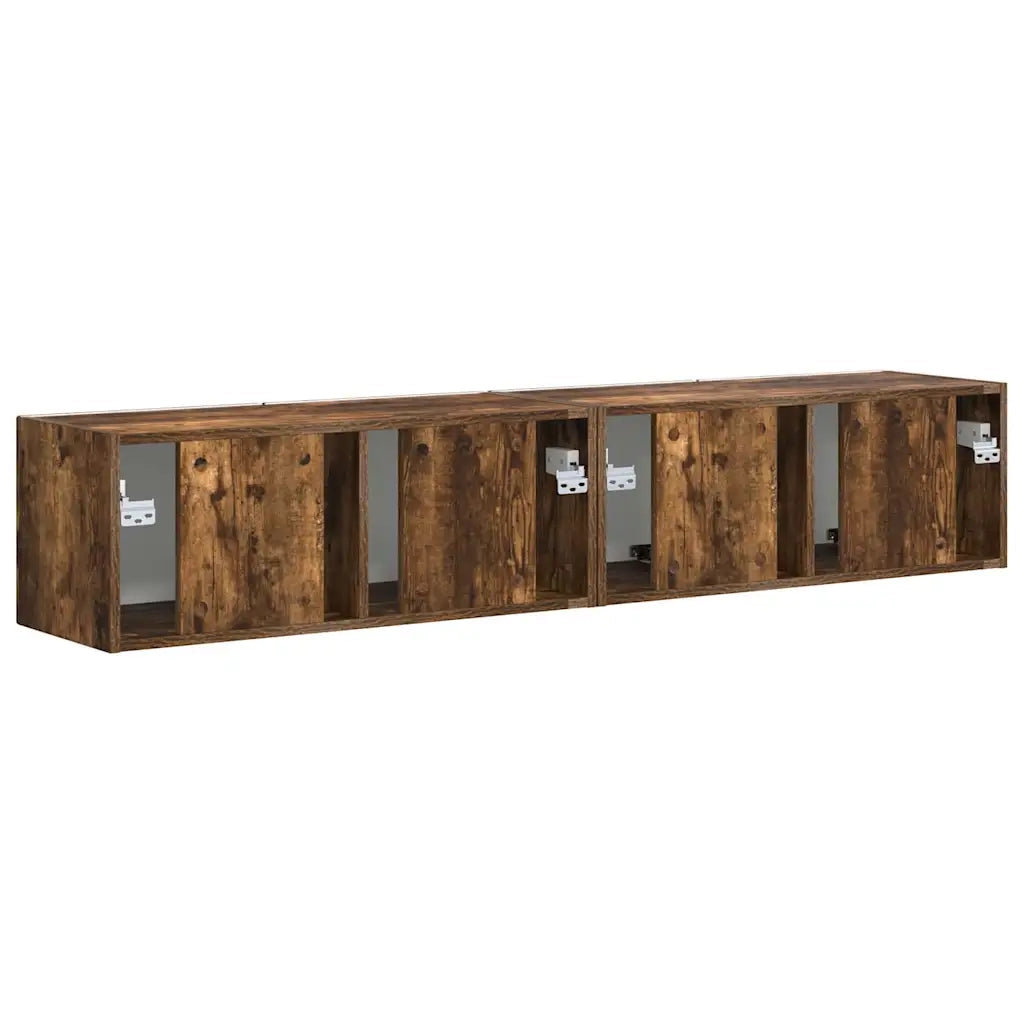Mobile TV da parete 2 pcs Rovere fumé 78,5 x 31 x 29,5 cm 892220