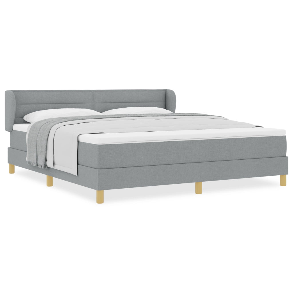 Letto a Molla  con Materasso Grigio Chiaro 180x200 cm in Tessuto
