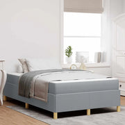 vidaXL Letto a molle Grigio chiaro e Bianco 120 x 190 cm Tessuto