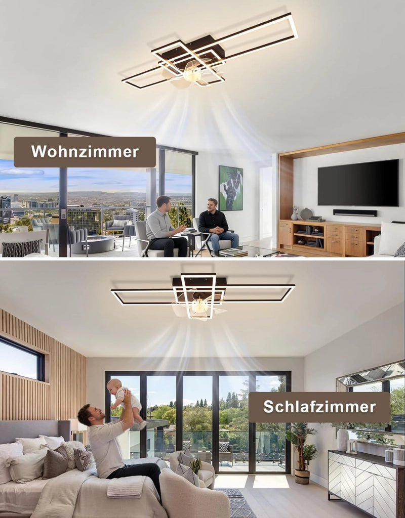 ZMH Ventilatore a Soffitto LED Moderno 94cm 6 Velocità con Intensità Luminosa Regolabile Telecomando per Soggiorno