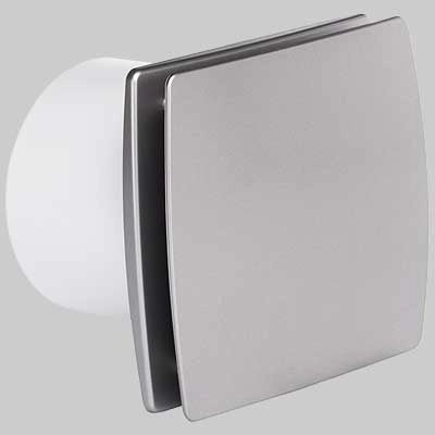 ASPIRATORE ELETTRICO Ø 100 CON FRONTALE CHIUSO  Grigio     VECAM