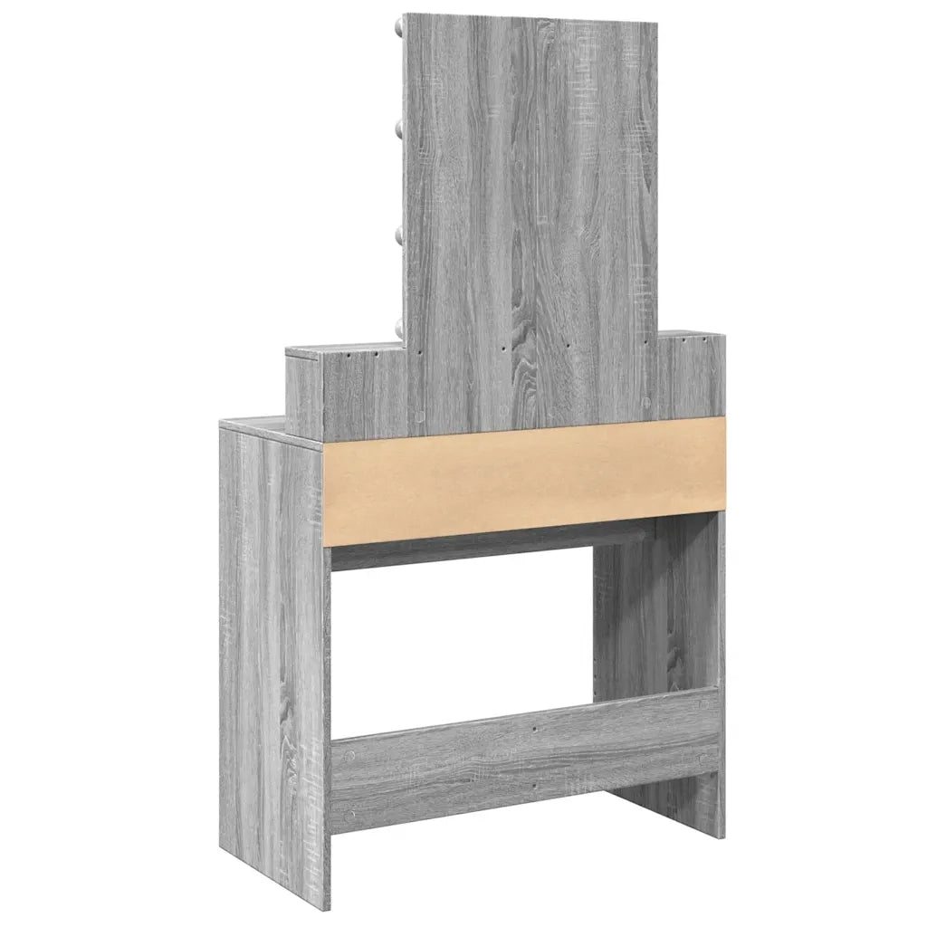 vidaXL Toeletta con LED Grigio Sonoma 80x41x144,5 cm