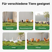 Recinto per piccoli animali 216 x 116 x 65 cm con telo parasole recinzione per conigli e lepri