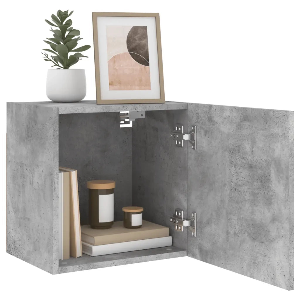 Mobili TV Muro 2pz-Credenza TV-Console TV Grigio Cemento 40,5x30x40 Legno Multistrato