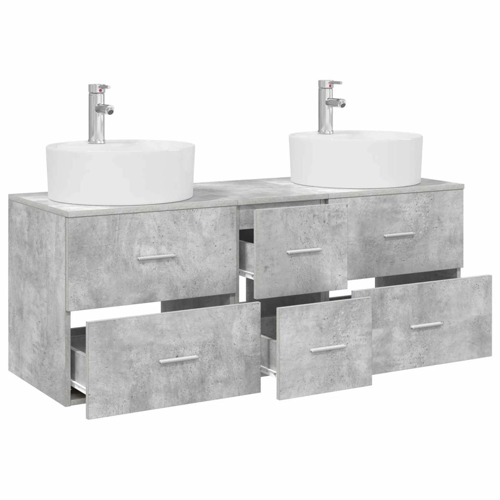 Set di mobili per il bagno 3 pz Grigio Cemento 3405886