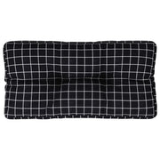Cuscino per pallet | Cuscini per sedie Motivo a Quadri Nero 70x40x12 cm in Tessuto