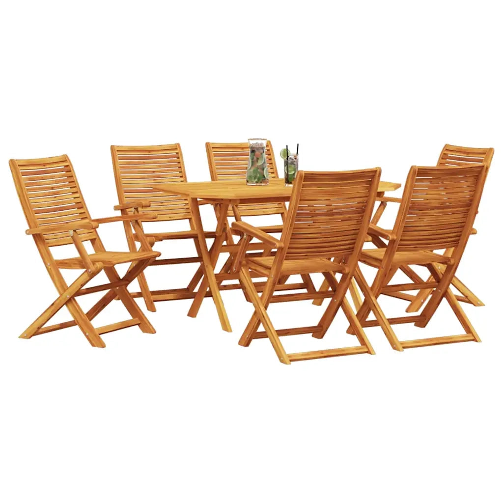 Set da Pranzo per Giardino 7 pcs Marrone 3375713