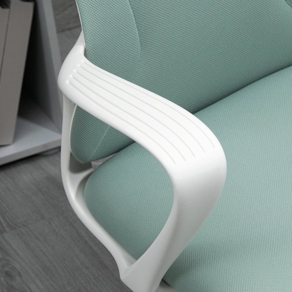 Sedia da Ufficio Ergonomica e Imbottita 62x56x110-119,5 cm Funzione Dondolo in Poliestere Verde