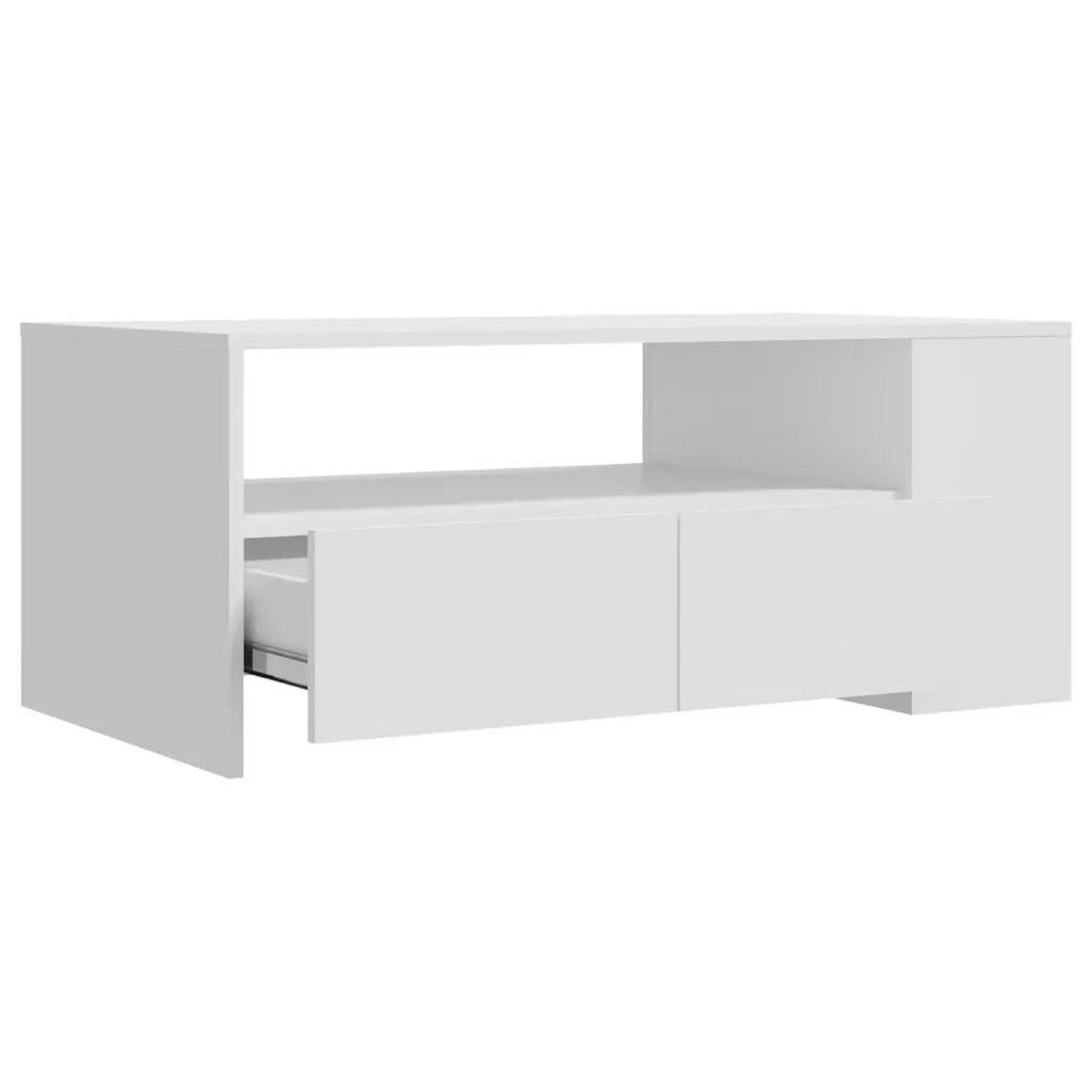 Tavolino da Salotto Bianco 102x55x42 cm in Legno Multistrato 810917