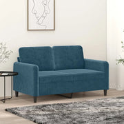 Divano a 2 Posti Blu 120 cm in Velluto 359441
