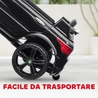 Macchina Elettrica per Bambini 3-6 Anni con Telecomando, Luci LED e Clacson, in PP e Metallo, 110x68x52 cm, Nero