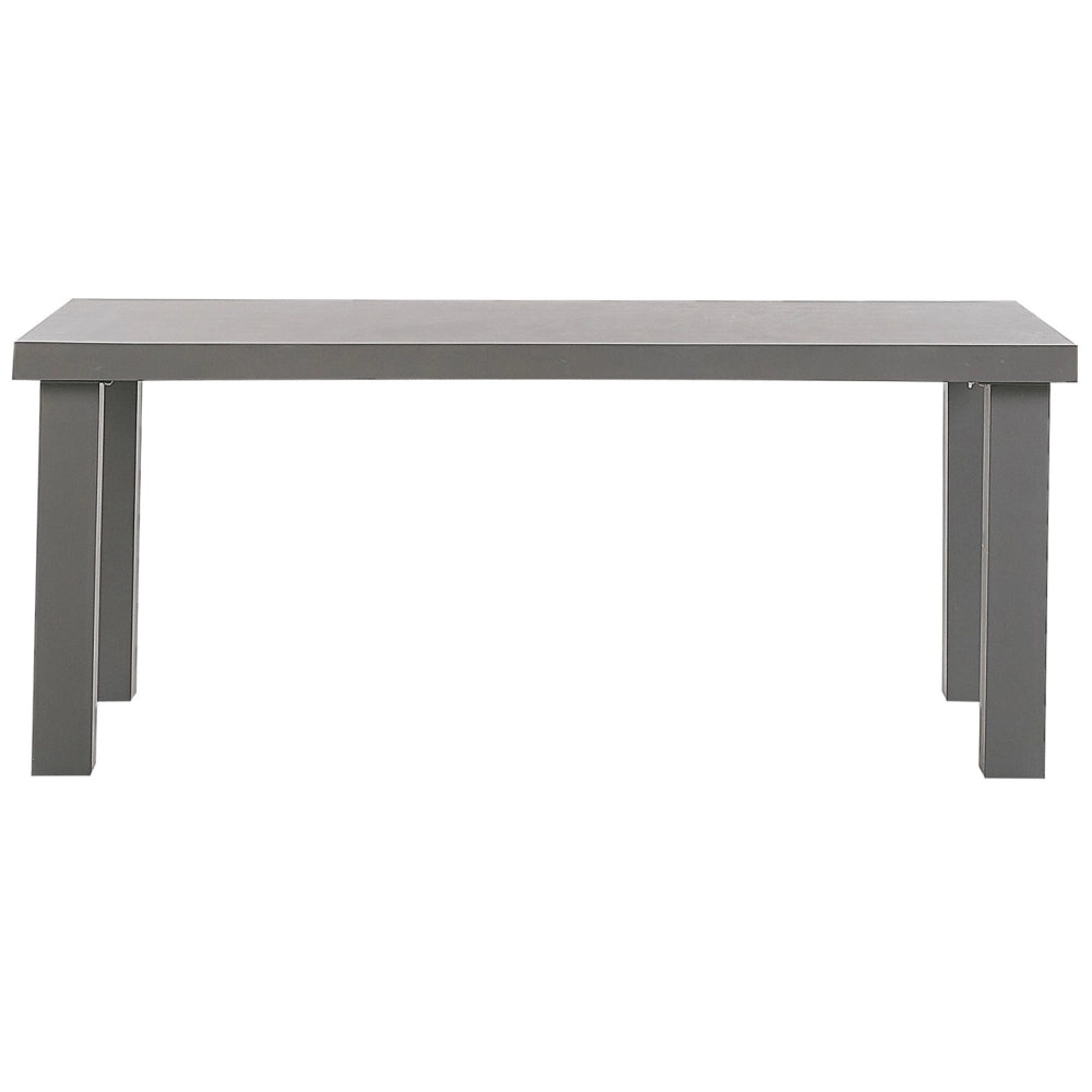 Set da pranzo da giardino Tavolo rettangolare in cemento grigio 2 panche 2 sgabelli 6 posti resistente all'acqua