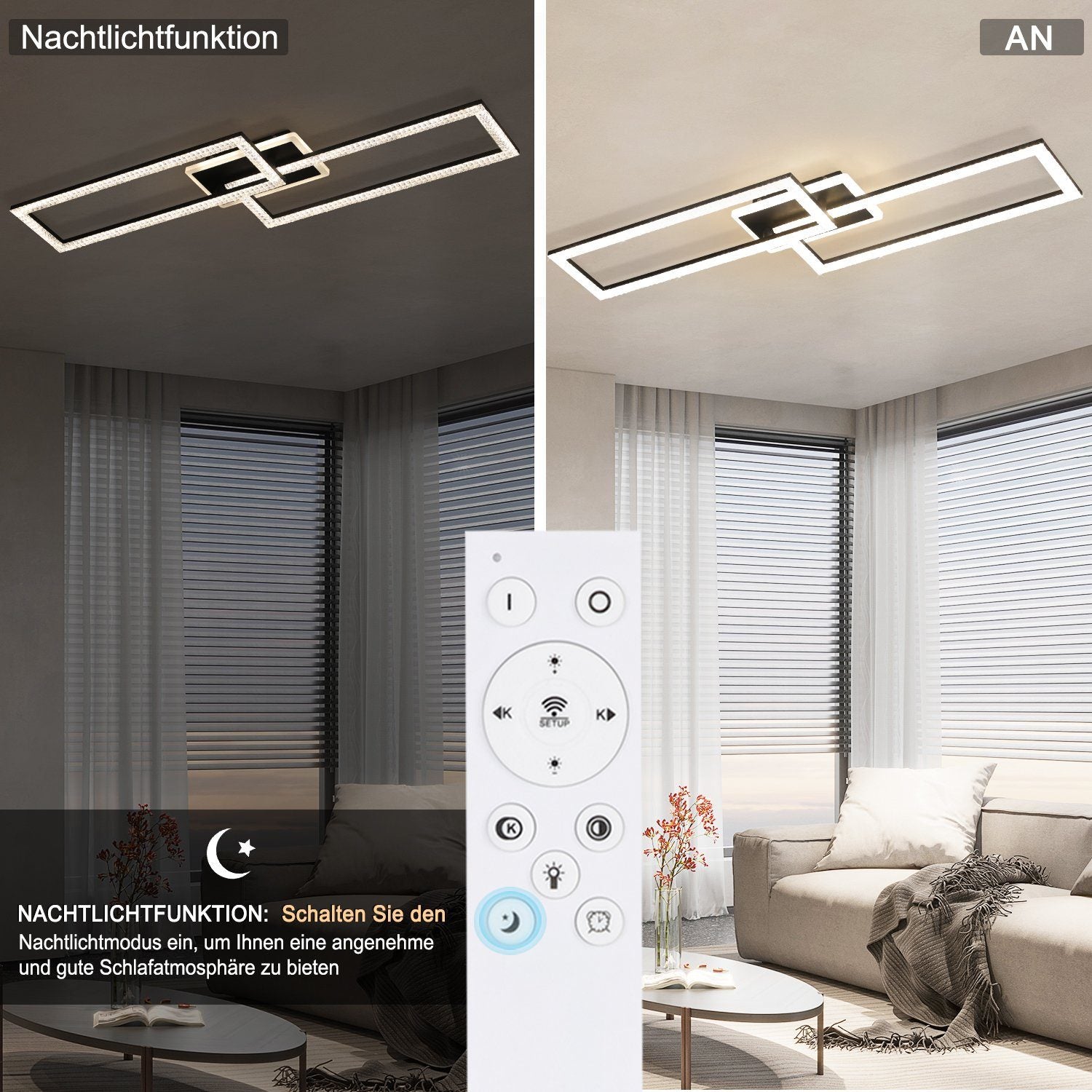 ZMH Lampada da soffitto LED in cristallo dal design moderno con telecomando - 56 W