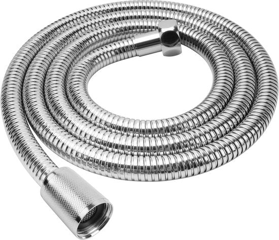 Doucheslang 1,5 m (59 pollici), Slang douchi in acciaio inossidabile 150 cm standard G1/2" con connessioni in rame, flessibile e resistente alle pieghe, testato con acqua potabile e pressione, slang in acciaio inossidabile premium sostitutivo, cromato