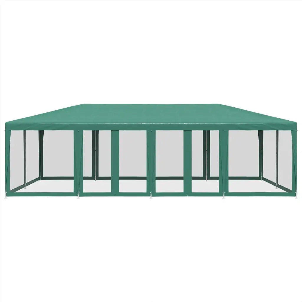 Tenda per Feste con 12 Pareti Laterali in Rete-Tenda da campeggio Verde 8x4 m HDPE