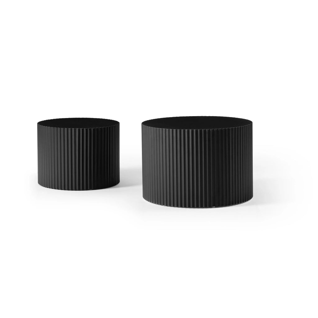 TAVOLINO Set da 2 pezzi 67x67x48 cm MDF Nero, impilabili