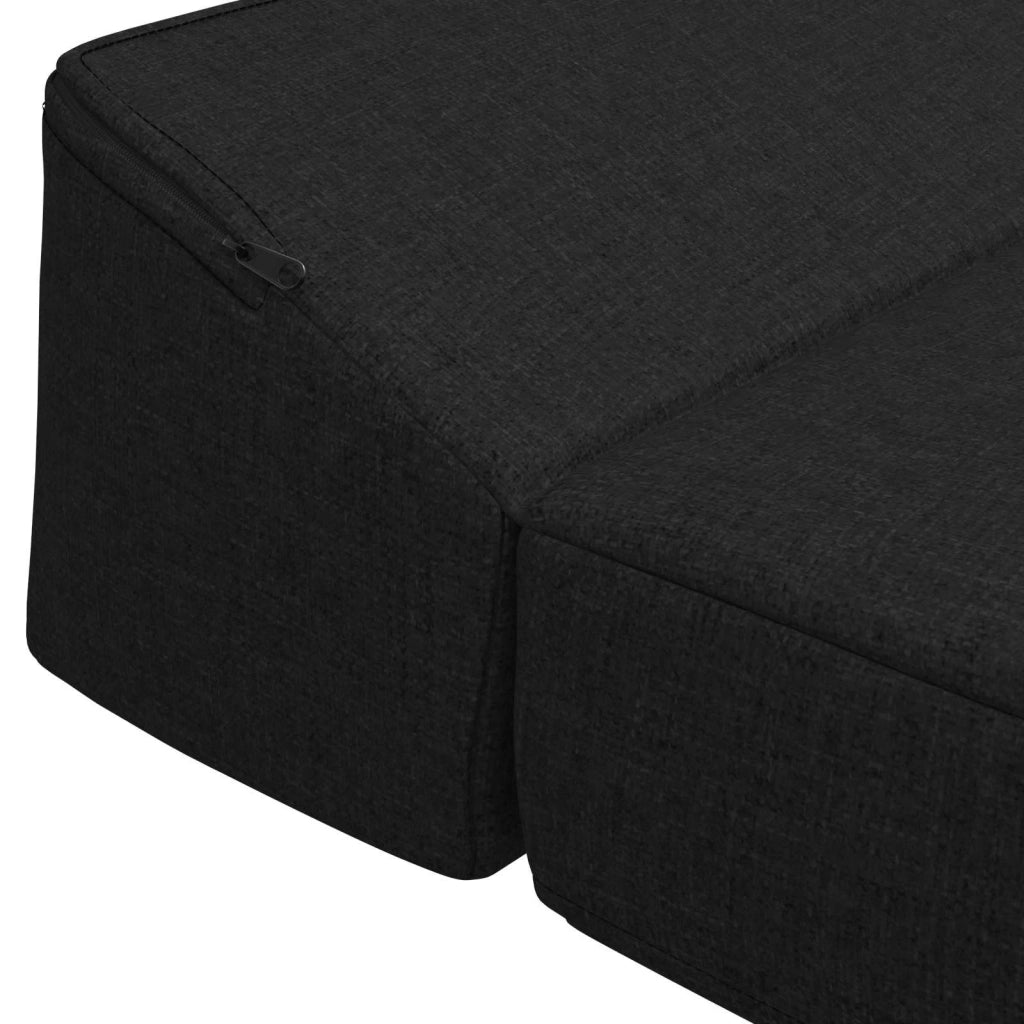 Divano Letto Pieghevole Nero 200 x 70 x 10 cm Tessuto