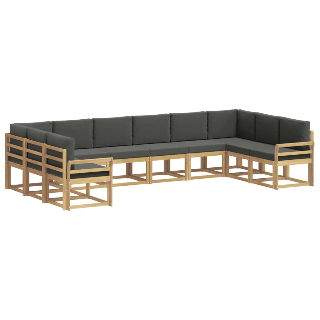 Set di divani da esterno 10 pz Bianco e Antracite 3388291