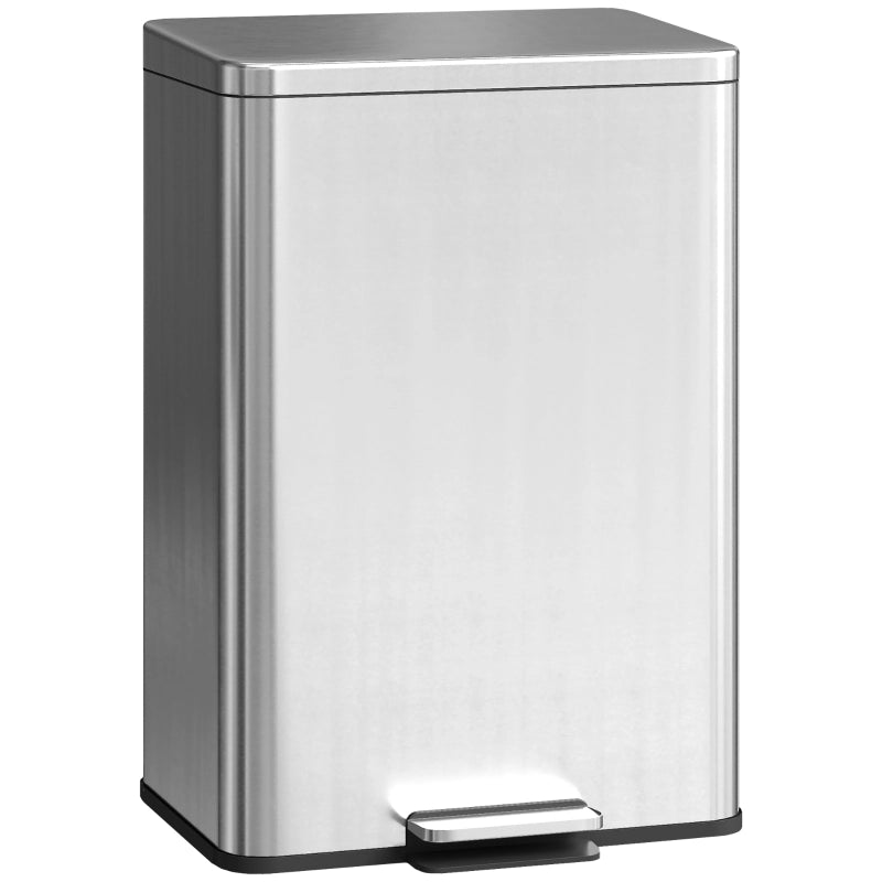 PATTUMIERA A PEDALE 20 L IN ACCIAIO INOX ARGENTO CON CESTINO INTERNO ESTRAIBILE