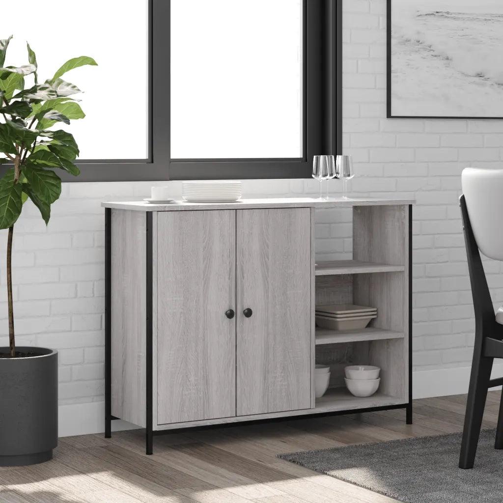 Credenza | Madia | Buffet da pranzo | Armadio da pranzo Grigio Sonoma 100x33x75 cm in Legno Multistrato