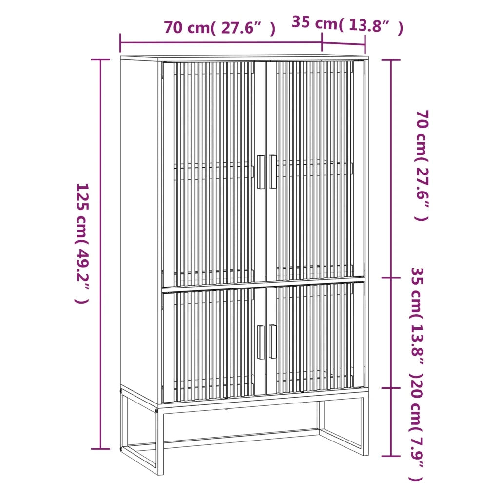 Credenza-Buffet-Armadio da cucina Bianca 70x35x125 cm in Legno Multistrato 975946