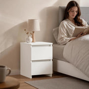 Bedside Table White 30x30x40 Cm Wood Material