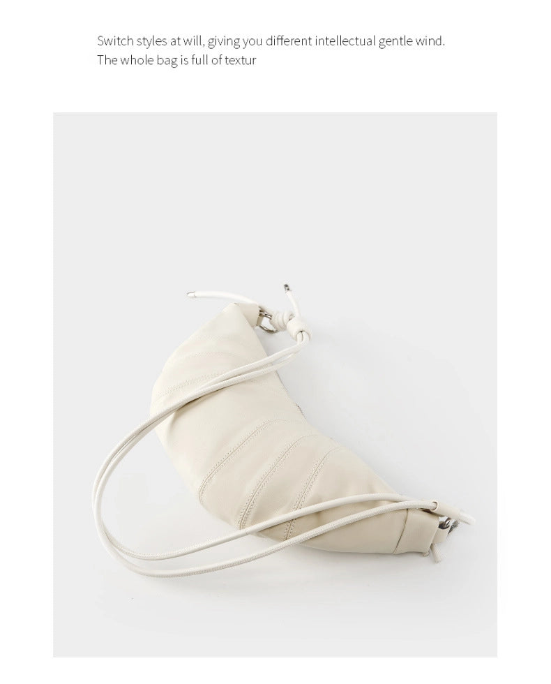 Borsa a tracolla da donna in vera pelle, colore bianco.