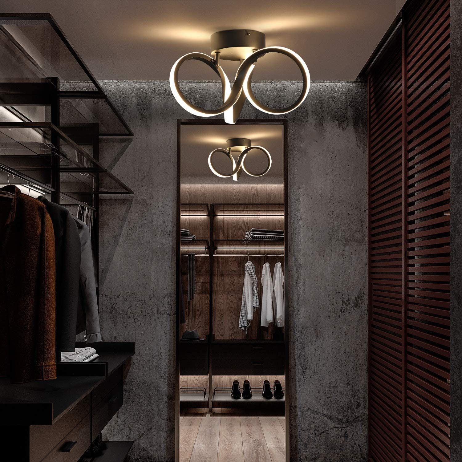 ZMH Lampada da soffitto plafoniera LED moderna 31cm alluminio per interni soggiorno camera letto