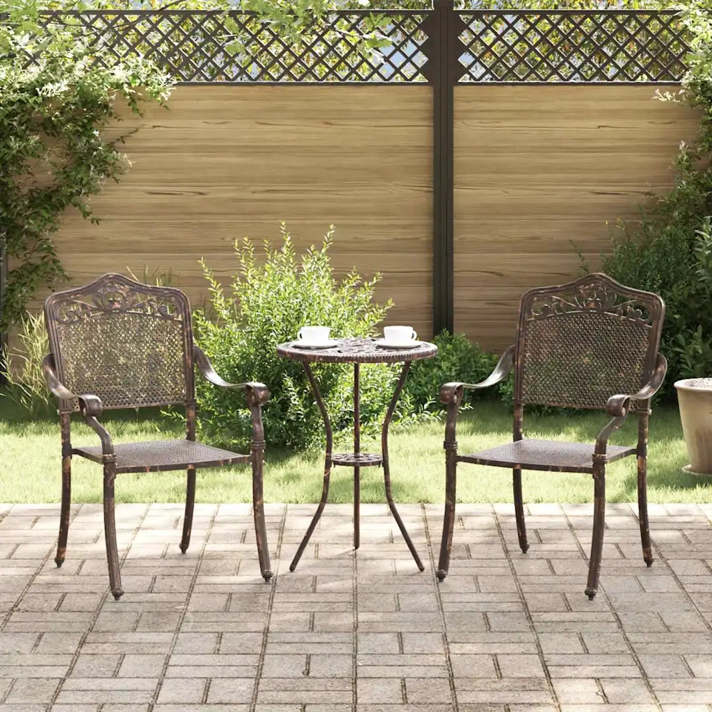 Sedia da Giardino 2 pcs Bronzo 55 x 55 x 92,5cm Alluminio 42002378